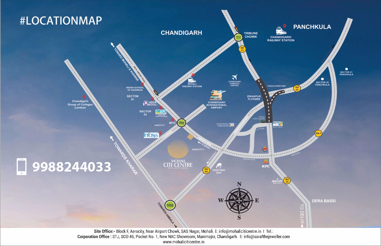 Mohali Citi Centre Location Map